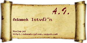 Adamek István névjegykártya