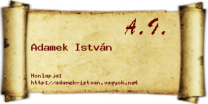 Adamek István névjegykártya
